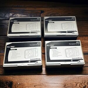 Lot Of 4 All-Pro APX7R 25-Watt White Integrated LED Exit Signs W/Red Letters